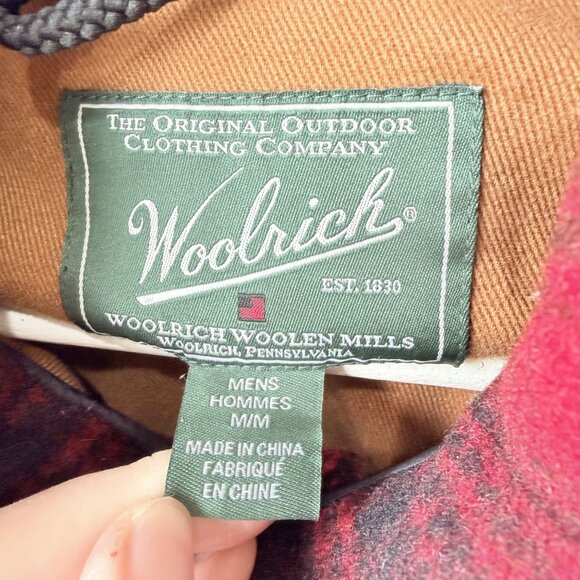 Woolrich Classic Mackinaw Hunt wool Coat Red Black Plaid Men’s Size M - Picture 4 of 13
